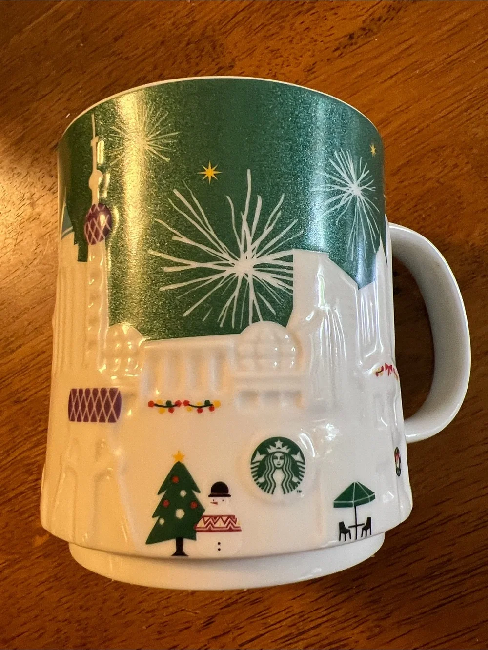Shanghai China Starbucks relief collectors mug 2015, green